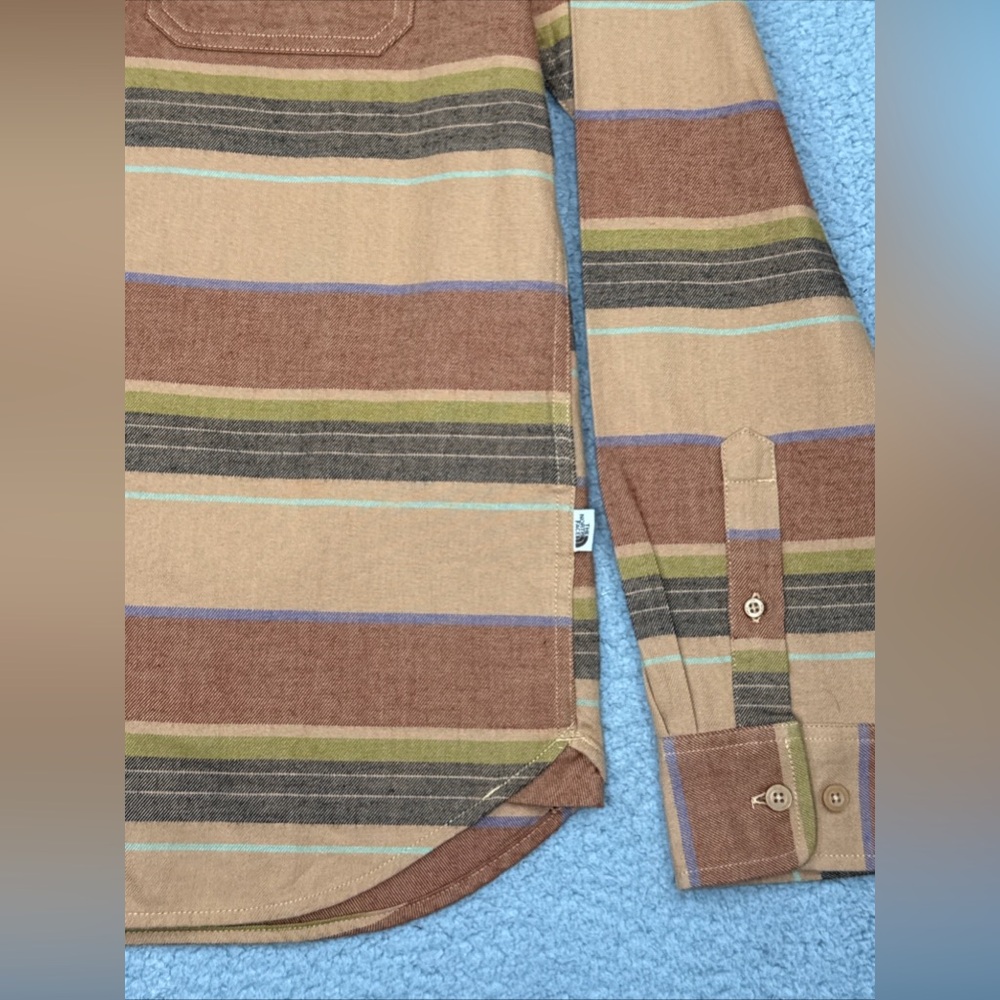 The North Face Shirt Men S Flannel Plaid Orange Multi Organic Fiber Outdoor NWT - Picture 12 of 15
